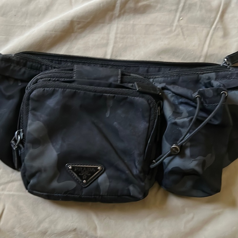 Camo Prada nylon cross body 3 pockets with bottle holder